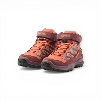 Lowa Wanderschuhe Maddox Pro Mid GTX Velcro Junior (Textil/Veloursleder, Klett­ver­schluss, wasserdicht) altrosa/ton Kinder