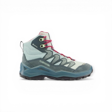 Lowa Wanderschuhe Maddox Pro Mid GTX Junior (Textil/Veloursleder, wasserdicht) petrol/pink Kinder