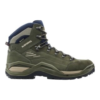 Lowa Wanderschuhe Renegade EVO Mid GTX (All-Terrain, Nubukleder, wasserdicht) olivegrün/navyblau Herren