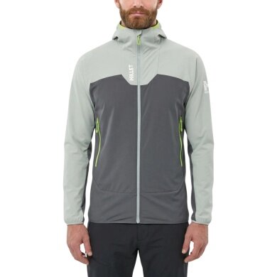 Millet Softshelljacke Kamet XCS Light Hoodie (atmungsaktiv, optimale Bewegungsfreiheit) hellgrün/grau Herren