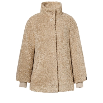Milo Winterjacke (Plüschjacke) Olivia mit Stehkragen sandbraun Damen
