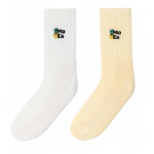 MoEa Tagessocke Crew Bamboo - Pineapple Bundle - weiss/gelb - 2 Paar