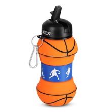 Nils Camp Trinkflasche NC4104 Basketball Motiv (Silikon-Faltbecher) 550ml orange