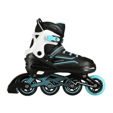 Nils Extreme Inline Skates NA1169A (Rollen: 72/76mm/82A, Kugellager: ABEC 7) schwarz/türkis Damen
