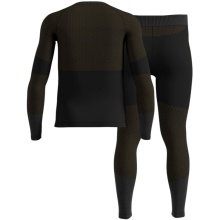 Odlo Funktionsunterwäsche-Set Fundamentals Performance Warm (Langarmshirt und lange Hose) schwarz/braun Herren
