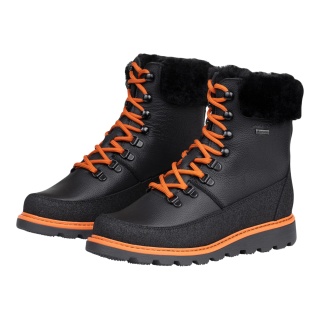 Pomar Winterstiefel PÄIVI GTX (VIVIANI-Leder, wasserdicht, extrem warm, Lammfell gefüttert) schwarz/orange Damen