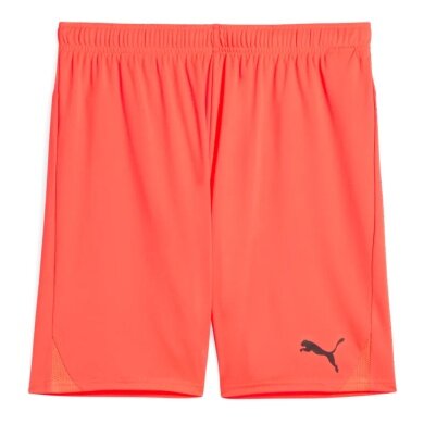 Puma Sporthose teamGOAL Shorts (100% rec. Polyester) kurz neonorange Herren