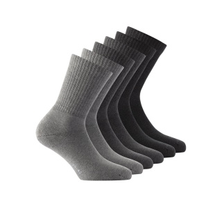 Rohner Tennissocken Crew Basic (superweich) hellgrau/grau/dunkelgrau - 3 Paar