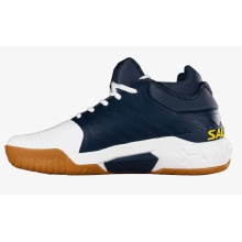 Salming Hallen-Indoorschuhe Recoil Ultra Mid Stabilität/Dämpfung weiss/navyblau Herren