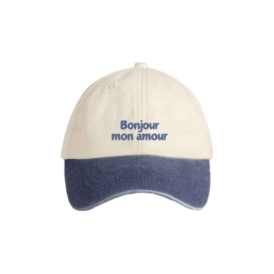 SWFD Basecap Bonjour mon amour Two-Tone Kappe beige/blau - 1 Stück