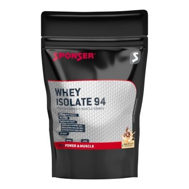 Sponser Whey Isolate 94 Proteinpulver (reines Whey Isolate CFM, max. Eiweißgehalt, laktosefrei) Caffe Latte 1500g Stehbeutel