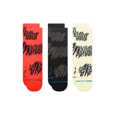 Stance Laufsocke Crew Glacier Light schwarz/rot/gelb - 3 Paar