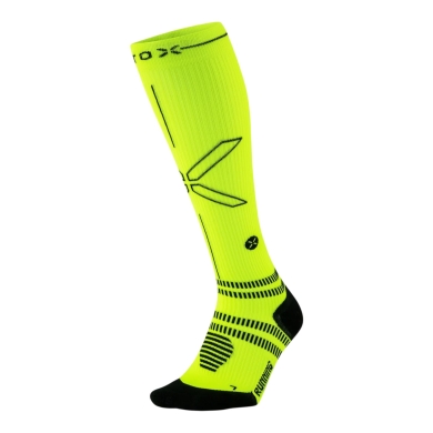 STOX Energy Socks Laufsocke Kompression Running Socks (fördert Durchblutung) neongelb Herren - 1 Paar
