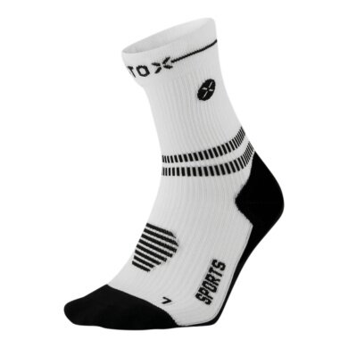 STOX Energy Socks Sportsocke Kompression Sports Ankle Socks (gezielte Kompression) weiss/schwarz Herren - 1 Paar