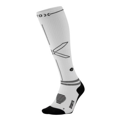 STOX Energy Socks Sportsocke Kompression Sports Socks Calf (fördert die Durchblutung) weiss/schwarz Herren - 1 Paar