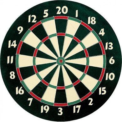 Sunflex Dartscheibe Deluxe inkl. 6 Darts (Dartscheibe aus Papier in Turniergröße)