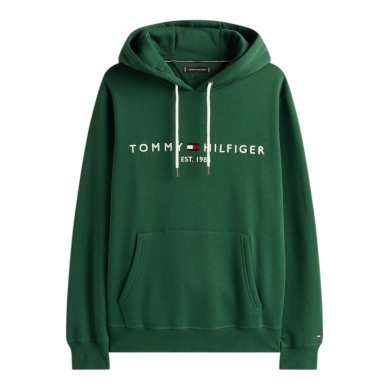 Tommy Hilfiger Kapuzenpullover Flex-Fleece Logo Hoodie (Baumwollmix) grün Herren