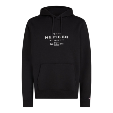 Tommy Hilfiger Kapuzenpullover Oval Graphic Hoodie (Baumwollmix) schwarz Herren