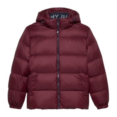 Tommy Jeans Winter-Daunenjacke Essential Down Jacket EXT mit Kapuze (warm, wasserabweisend) burgunderrot Herren