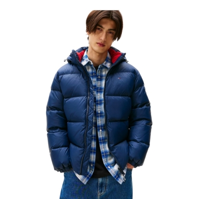Tommy Jeans Winter-Daunenjacke Essential Down Jacket EXT mit Kapuze (warm, wasserabweisend) dunkelblau Herren