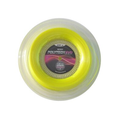 Topspin Tennissaite Poly Tech Evo (Haltbarkeit+Spielkomfort) neon gelb 200m Rolle