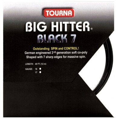 Tourna Tennissaite Big Hitter black 7 schwarz 12m Set