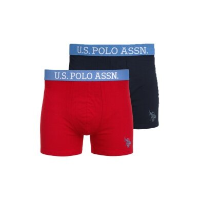 U.S. Polo Assn. Unterwäsche Boxershorts US16133 (Baumwolle) rot/navyblau Herren - 2 Stück