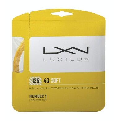 Luxilon Tennissaite 4G Soft 1.25 (Haltbarkeit+Touch) gelb 12m Set