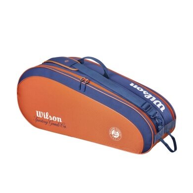 Wilson Tennis-Racketbag Roland Garros Team (Schlägertasche, 2 Hauptfach) 2026 navyblau/braun 6er