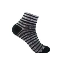 Wrightsock Sportsocken Quarter Coolmesh II (dünn, atmungsaktiv, bequem) schwarz/weiss - 1 Paar