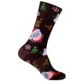 Wrightsock Alltag-Wandersocke Crew Eco Explore Motivsocke (Weihnachten, Anti-Blasen-Socke) braun - 1 Paar