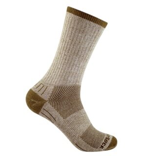 Wrightsock Wandersocke Crew Adventure (warm, gepolstertes Fußbett) braun/khaki - 1 Paar