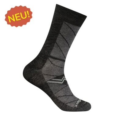 Wrightsock Sportsocken Crew Coolmesh II (dünn, atmungsaktiv, bequem) schwarz/pearlgrau - 1 Paar