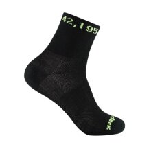Wrightsock Sportsocken Quarter Plus Coolmesh II Motivsocken (atmungsaktiv, bequem) schwarz/limegrün - 1 Paar