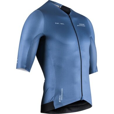 X-Bionic Fahrrad-Shirt Corefusion Aero Jersey (Front-Reißverschluss, leicht, atmungsaktiv) mineralblau Herren