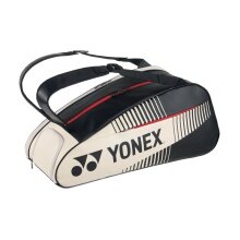 Yonex Racketbag Active Raquet (Schlägertasche, 2 Hauptfächer, Schuhfach) schwarz/beige 6er