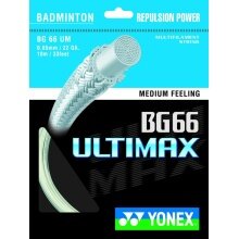 Besaitung mit Badmintonsaite Yonex BG 66 Ultimax gelb