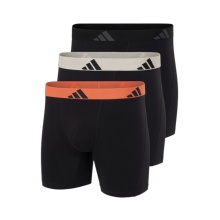 adidas Unterwäsche Boxershorts Brief Active Flex Cotton assorted schwarz/grau/orange Herren - 3 Stück