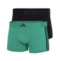 adidas Unterwäsche Boxershorts Low Rise Trunk schwarz/grün - 2 Stück