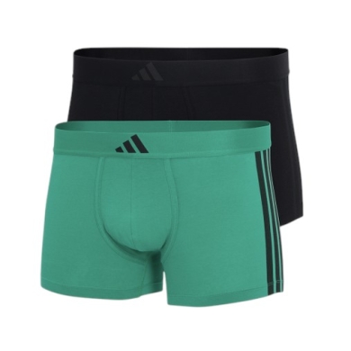 adidas Unterwäsche Boxershorts Low Rise Trunk schwarz/grün - 2 Stück