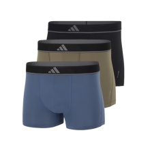 adidas Unterwäsche Boxershorts Trunk Climacool Active Micro Flex Eco blau/olivegrün/schwarz Herren - 3 Stück