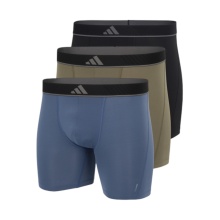 adidas Unterwäsche Boxershorts Brief Active Micro Flex Eco mehrfarbig blau/olivegrün/schwarz Herren - 3 Stück