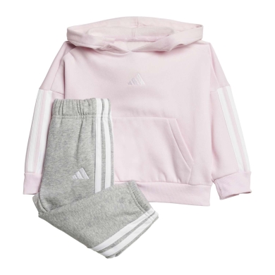 adidas Jogginganzug Essentials (Baumwolle-Mischung) pink/grau Kleinkinder Mädchen
