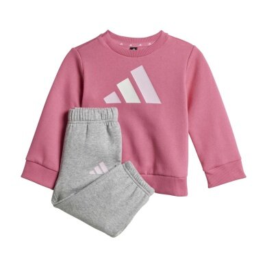adidas Jogginganzug Essentials 240 (Baumwolle-Mischung) pink/grau Kleinkinder Mädchen