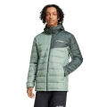 adidas Daunenjacke Terrex Multi Light Hooded (warm, wasserabweisend) hellgrün/olive Herren