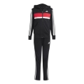 adidas Trainingsanzug Seasonal Essentials Tiberio 3-Streifen schwarz/weiss/rot Jungen