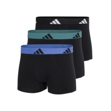 adidas Unterwäsche Boxershorts Trunk Active Flex Cotton schwarz/grün/blau Herren - 3 Stück