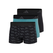 adidas Unterwäsche Boxershorts Trunk Active Flex Cotton schwarz/tealblau Herren - 3 Stück