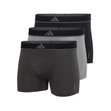 adidas Unterwäsche Boxershorts Trunk Climacool Active Micro Flex Eco grau/schwarz Herren - 3 Stück