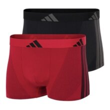 adidas Unterwäsche Boxershorts Trunk Active Micro Stretch Seamless - schwarz/rot - 2 Stück